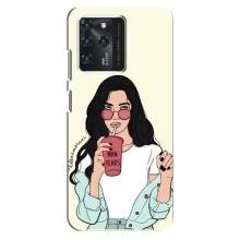 Силиконовый Чехол на Google Pixel 2 XL с картинкой Стильных Девушек – С напитком