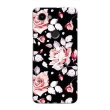 Чехлы с Цветами для Google Pixel 3 XL (VPrint) (Цветочки на черном)