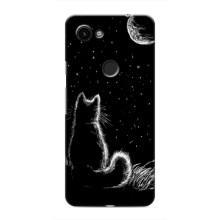 Чехол с принтом для Google Pixel 3 XL (AlphaPrint) Модные коты (Котик и луна)