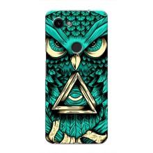 Чехол с птицами на Google Pixel 3 XL (VPrint) (Сова с глазом)