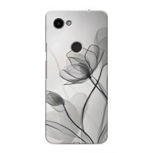 Чехол с цветочным принтом на Гугл Пиксель 3 Хл – Черные цветы