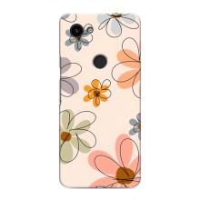 Чехол с цветочным принтом на Гугл Пиксель 3 Хл – Разноцветные цветы