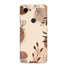 Чехол с цветочным принтом на Гугл Пиксель 3 Хл – Коричневые цветы