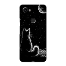 Чохол з принтом для Google Pixel 3a XL (AlphaPrint) Модні коти (Котик і місяць)