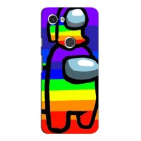 Чехол "Амонг Ас" для Гугл Пиксель 3а ХЛ (Радужный)