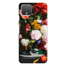 Брендновые Чехлы для Google Pixel 4 XL - (PREMIUMPrint) (Nike цветы)