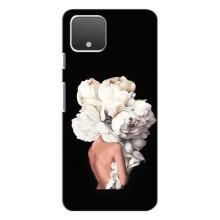 Чехлы (ART) Цветы на Google Pixel 4 XL (VPrint) (Белые цветы)