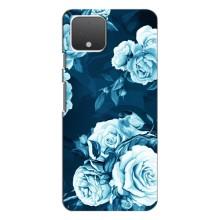 Чехлы (ART) Цветы на Google Pixel 4 XL (VPrint) (Голубые Бутоны)