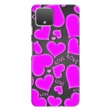 Чехлы для любимой на Гугл Пиксель 4 Хл (VPrint) (Pink hearts)