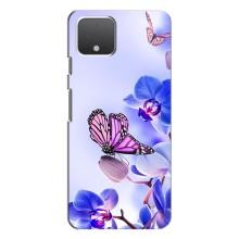 Чехлы с Цветами для Google Pixel 4 XL (VPrint) (Бабочка на цветочке)