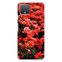 Чехлы с Цветами для Google Pixel 4 XL (VPrint) (Цветы красные)