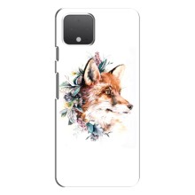 Чехлы с картинкой Лисички для Google Pixel 4 XL (VPrint) (Лисичка в цветочках)