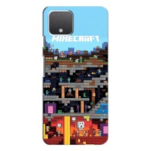 Чехол Майнкрафт на Google Pixel 4 XL (AlphaPrint) Minecraft (фон Minecraft)
