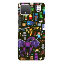 Чехол Майнкрафт на Google Pixel 4 XL (AlphaPrint) Minecraft (Коллаж Майнкрафт)