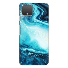 Мраморный чехол на Google Pixel 4 XL (VPrint) (Голубой мрамор)