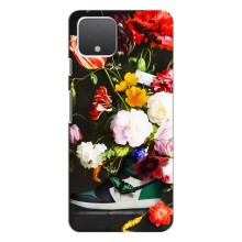 Брендновые Чехлы для Google Pixel 4 - (PREMIUMPrint) (Nike цветы)