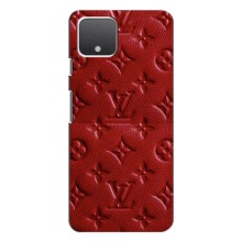 Текстурный Чехол Louis Vuitton для Гугл Пиксель 4 (Красный ЛВ)