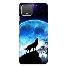Защитные чехлы для Гугл Пиксель 4 (AlphaPrint) (ХИТ продаж) ВОЛК (Волк на луну)