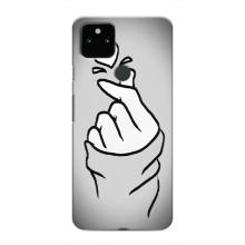 Чехол с принтом для Google Pixel 4a 5G (AlphaPrint - Знак сердечка)