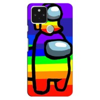 Чехол "Амонг Ас" для Гугл Пиксель 4а (5G) (Радужный)