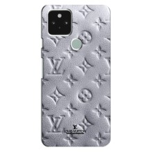 Текстурный Чехол Louis Vuitton для Гугл Пиксель 4а (5G) (Белый ЛВ)