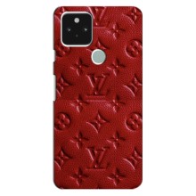 Текстурный Чехол Louis Vuitton для Гугл Пиксель 4а (5G) (Красный ЛВ)