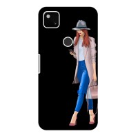 Чехол с картинкой Модные Девчонки Google Pixel 4a – Девушка со смартфоном