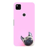 Бампер для Google Pixel 4a с картинкой "Песики" – Собака на розовом