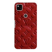 Текстурный Чехол Louis Vuitton для Гугл Пиксель 4а – Красный ЛВ