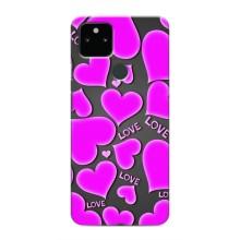 Чехлы для любимой на Гугл Пиксель 5 (VPrint) (Pink hearts)