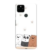 Чехлы с изображением разных животных для Google Pixel 5 (Удивленные медвеженки)