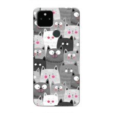Чехлы с Котиками для Google Pixel 5 (VPrint) (Рисованные котики)