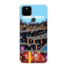 Чехол Майнкрафт на Google Pixel 5 (AlphaPrint) Minecraft (фон Minecraft)