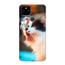 Чехол на Гугл Пиксель 5 с Котами (VPrint) (Котик с бабочкой)