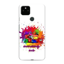 Чехол Амонг Ас для Google Pixel 5 (AlphaPrint) (Яркий АмонгАс)