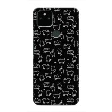 Чехол с принтом для Google Pixel 5 (AlphaPrint) Модные коты (Меленькие котики)