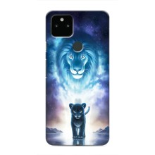 Чехол со Львом для Google Pixel 5 (VPrint) (Маленький лев)