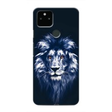 Чехол со Львом для Google Pixel 5 (VPrint) (Синий Лев)