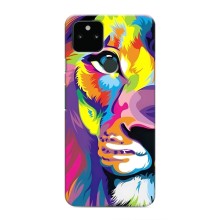 Чехол со Львом для Google Pixel 5 (VPrint) (Яркий Лев)