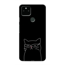 Чехол с рисунком кот на Google Pixel 5 (Равнодушный кот)