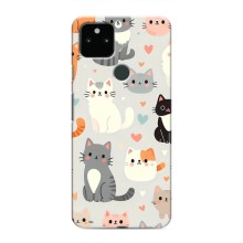 Чехол с рисунком кот на Google Pixel 5 (Коллаж котов)