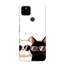 Чехол с рисунком кот на Google Pixel 5 (Коты в очках)