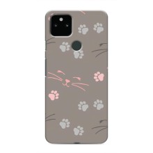 Чехол с рисунком кот на Google Pixel 5 (Лапы и усы)