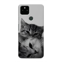 Чехол с рисунком кот на Google Pixel 5 (Пара котов)