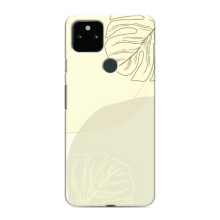 Чохол квітковий дизайн для Google Pixel 5 – Зелений фон