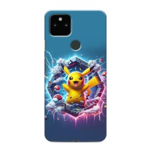 Чехол с Пикачу на Google Pixel 5 (Лого Пикачу)