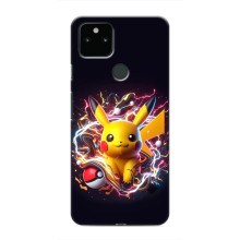 Чехол с Пикачу на Google Pixel 5 (Пикачу с мячом)