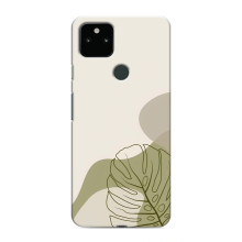 Силиконовый чехол с принтом в цветах на Google Pixel 5 – Монстера зелёная