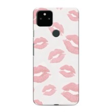 Чехол с розовым рисунком для Google Pixel 5 (Розовые губы)