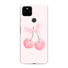 Чехол с розовым рисунком для Google Pixel 5 (Розовые вишни)